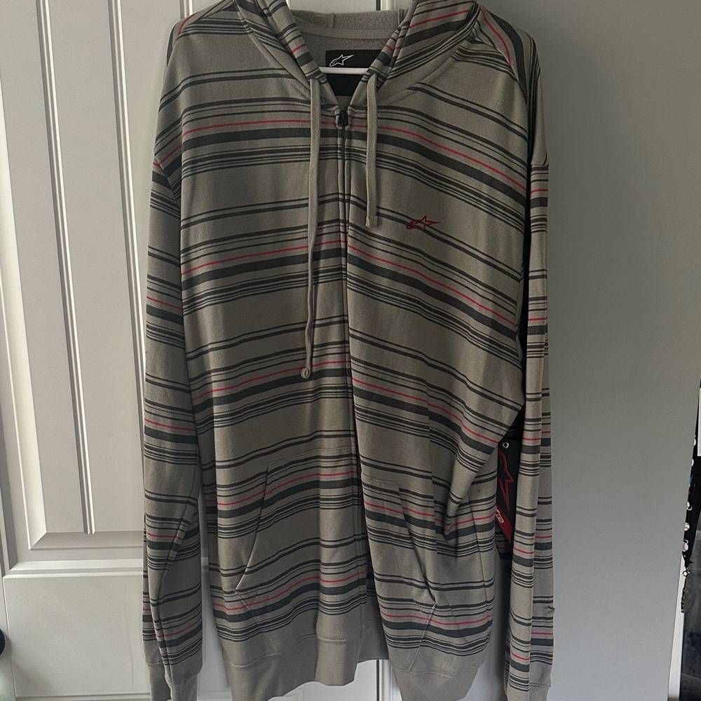 Striped Hoodie with Drawstring